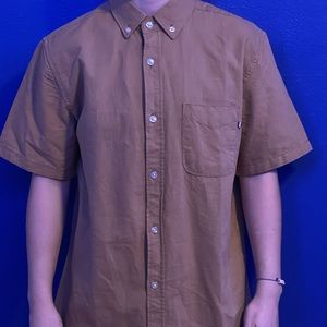 Tan button down